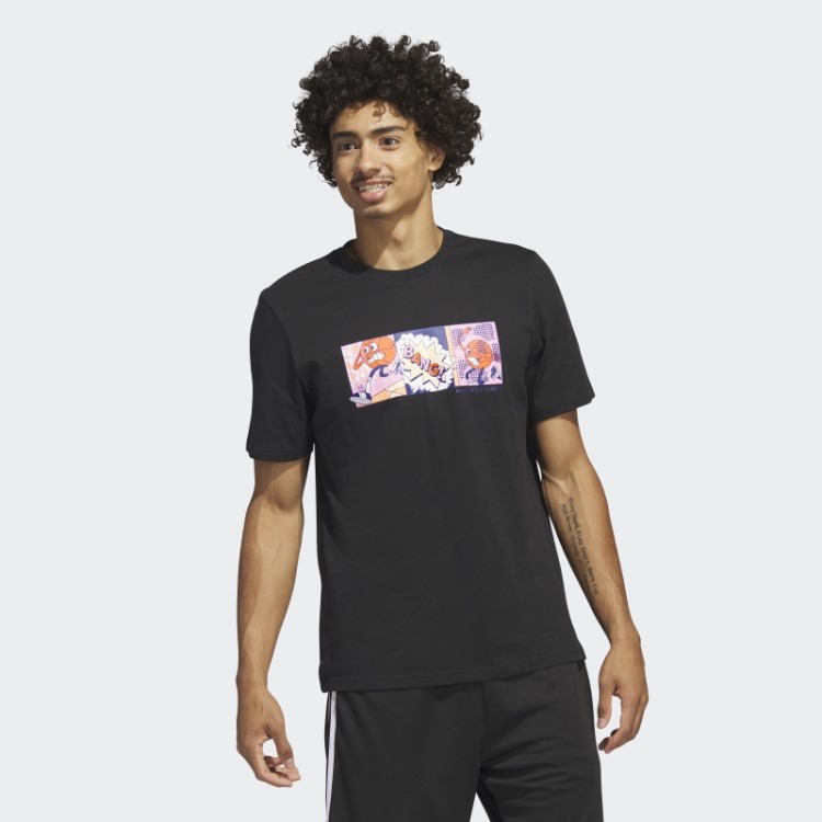 Adidas Lil' Stripe Basquete Gráfico Camiseta Preta