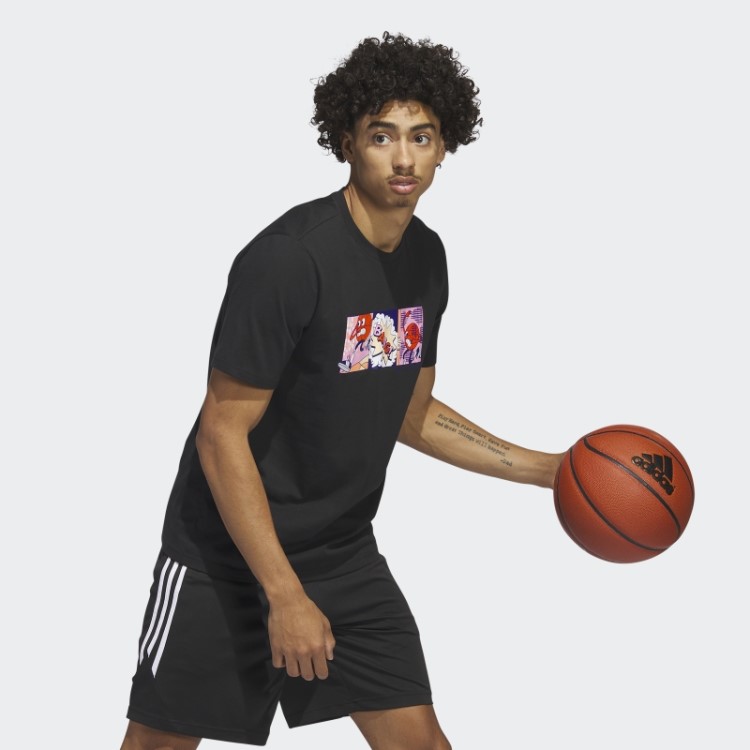 Adidas Lil' Stripe Basquete Gráfico Camiseta Preta