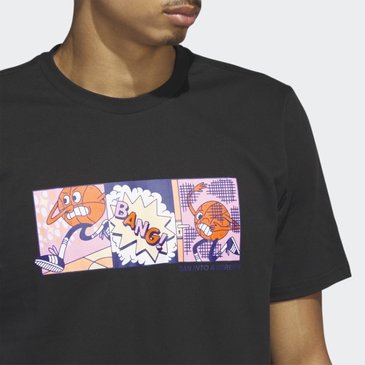 Adidas Lil' Stripe Basquete Gráfico Camiseta Preta