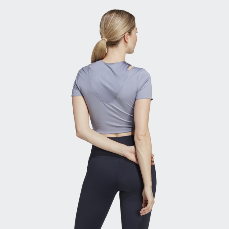 Camiseta Hiit Aeroready Crop Adidas Silver Violet