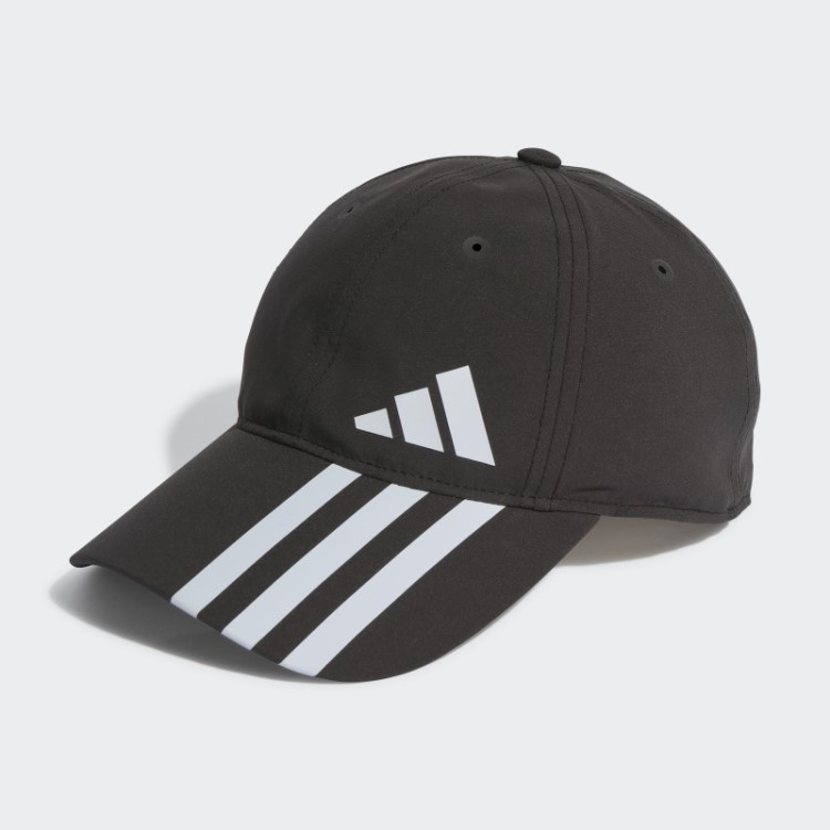 Boné De Beisebol Adidas Preto Com As Três Listras Aeroready