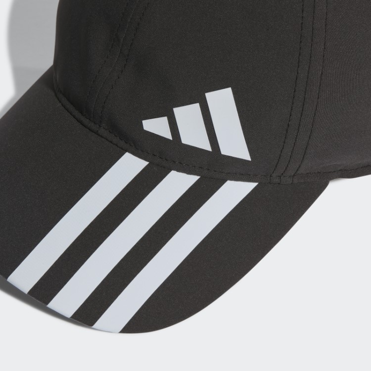Boné De Beisebol Adidas Preto Com As Três Listras Aeroready