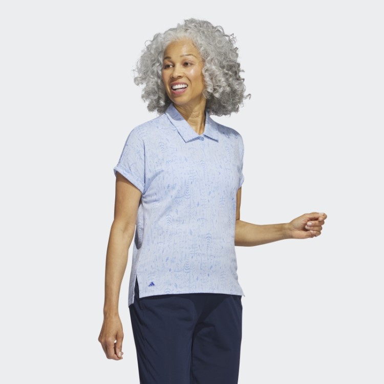 Camisa Polo De Golfe Com Estampa Go-to Adidas Blue Dawn
