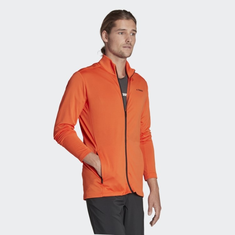 Jaqueta De Lã Laranja Terrex Multi Primegreen Com Zíper Completo Adidas