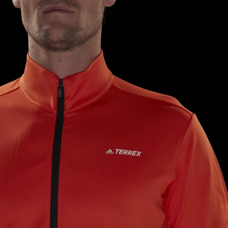 Jaqueta De Lã Laranja Terrex Multi Primegreen Com Zíper Completo Adidas