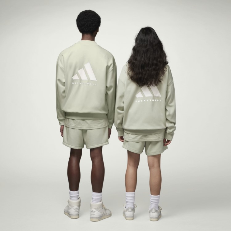Moletom Verde Adidas Basketball Crew Moda