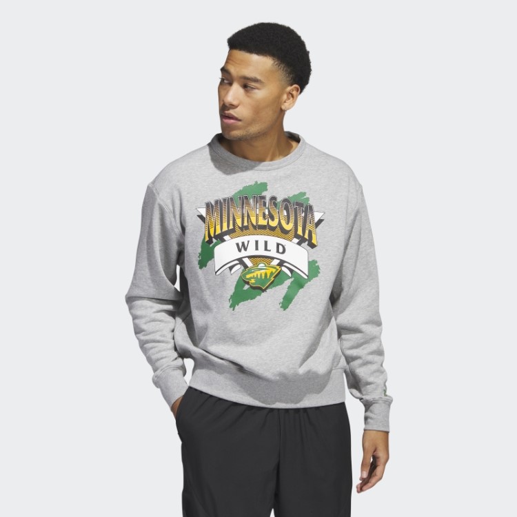 Moletom Cinza Médio Vintage Da Tripulação Adidas