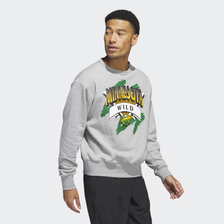 Moletom Cinza Médio Vintage Da Tripulação Adidas