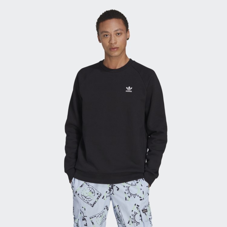 Moletom Gola Careca Trefoil Essentials Adidas Preto