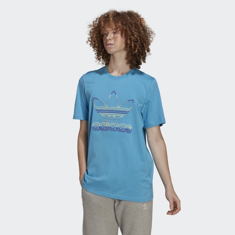 Camiseta Adidas Trefoil App Sky Rush
