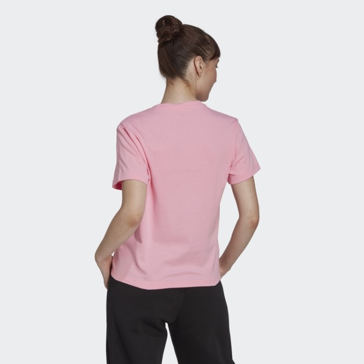 Camiseta Regular Com Estampa Allover Rosa Adidas