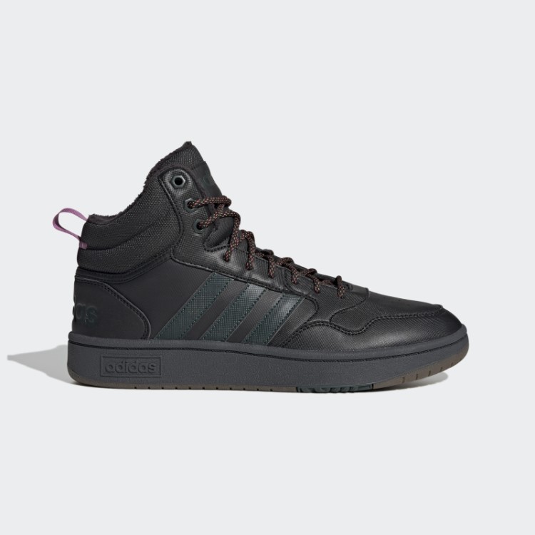 Aros Pretos 3.0 Estilo De Vida Médio Basquete Clássico Forro De Pele Sapatos De Inverno Adidas