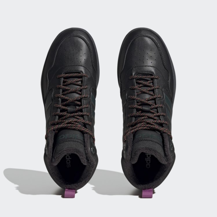 Aros Pretos 3.0 Estilo De Vida Médio Basquete Clássico Forro De Pele Sapatos De Inverno Adidas