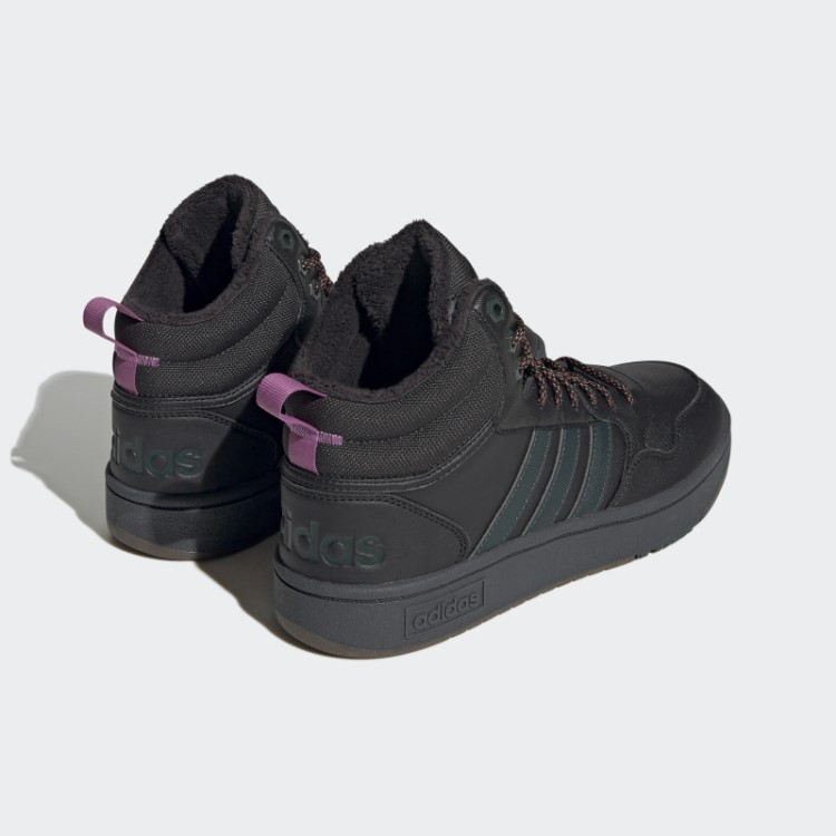 Aros Pretos 3.0 Estilo De Vida Médio Basquete Clássico Forro De Pele Sapatos De Inverno Adidas