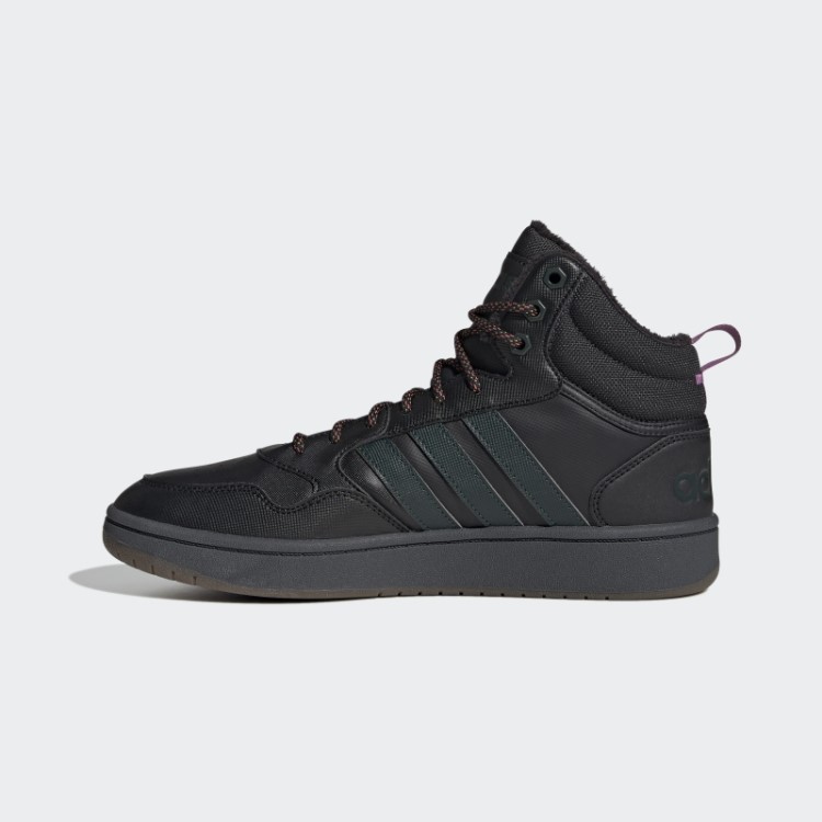 Aros Pretos 3.0 Estilo De Vida Médio Basquete Clássico Forro De Pele Sapatos De Inverno Adidas