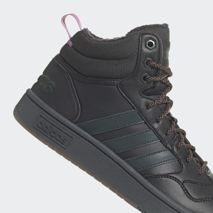 Aros Pretos 3.0 Estilo De Vida Médio Basquete Clássico Forro De Pele Sapatos De Inverno Adidas