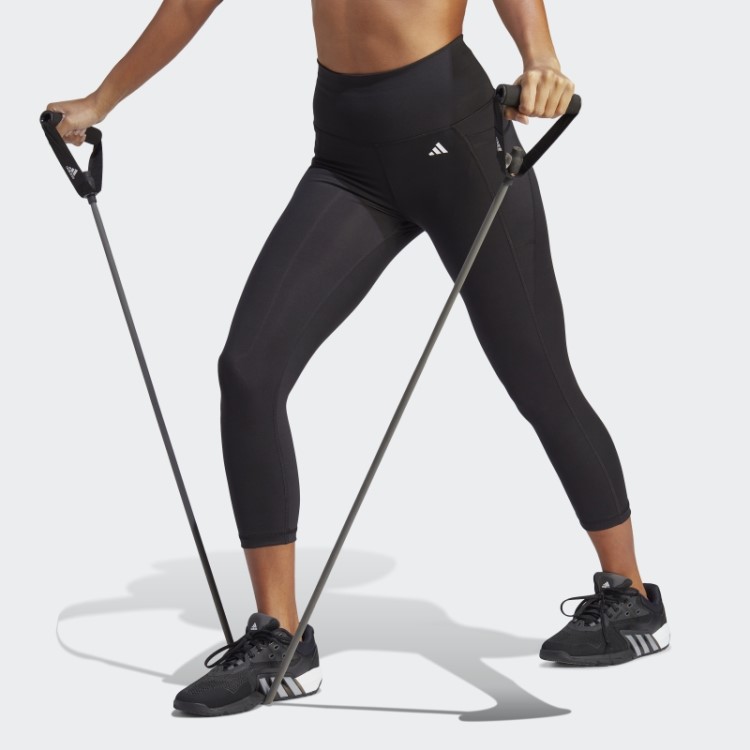 Legging Preta Optime Stash Bolso Cintura Alta 3/4 Adidas Fashion