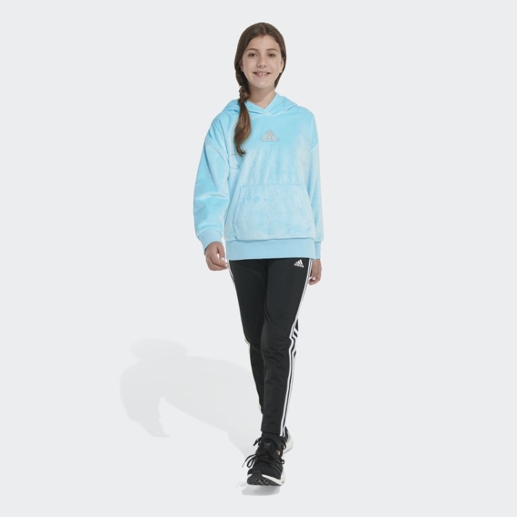 Moletom Com Capuz De Lã Aconchegante Azul Adidas