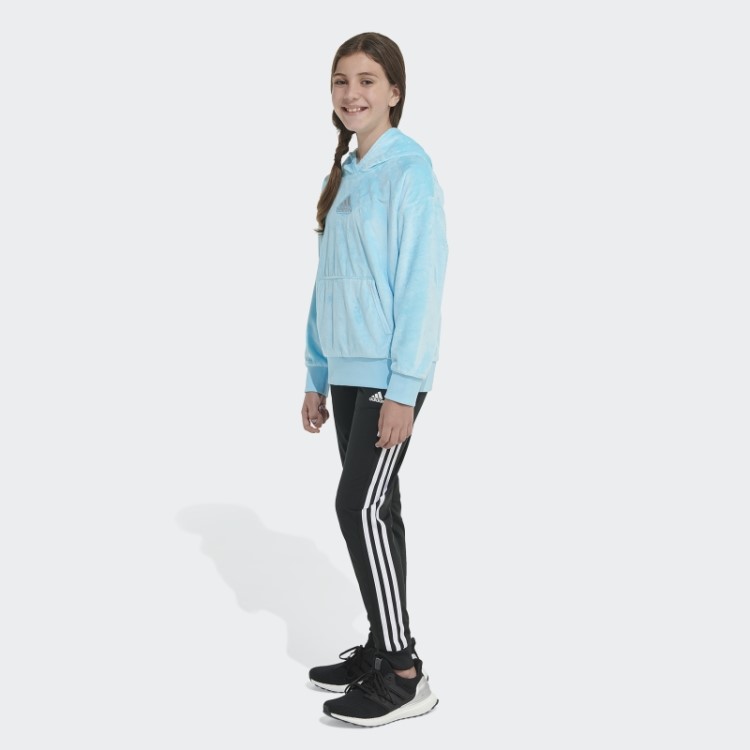 Moletom Com Capuz De Lã Aconchegante Azul Adidas