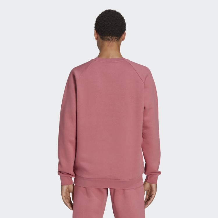 Moletom Adidas Trefoil Essentials Rosa Com Gola Redonda
