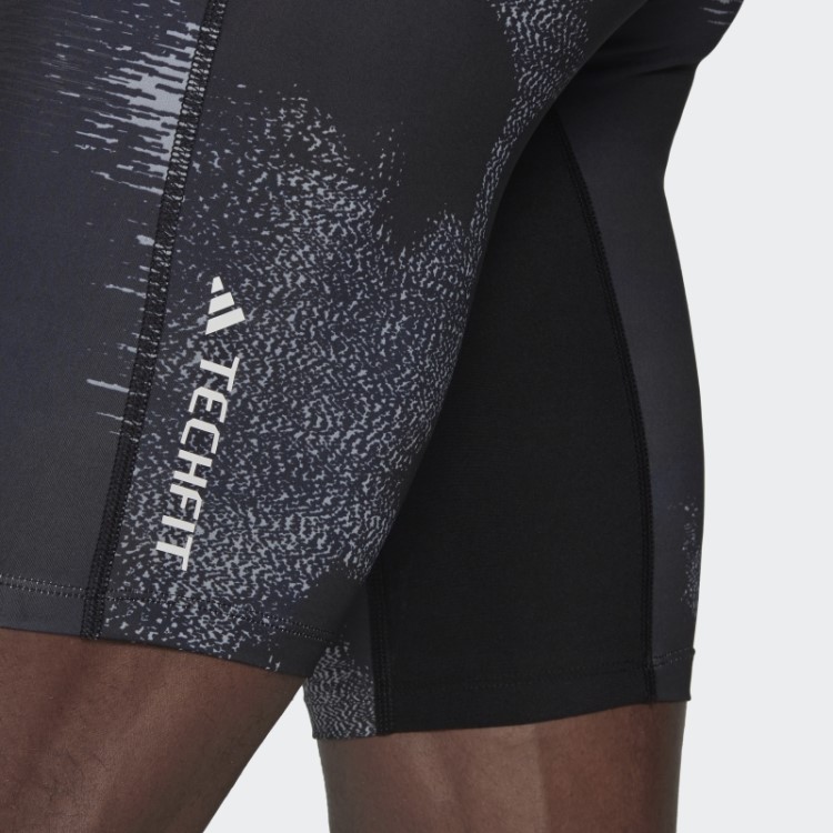 Meia-calça De Treino Com Estampa Allover Techfit Adidas Multicolor