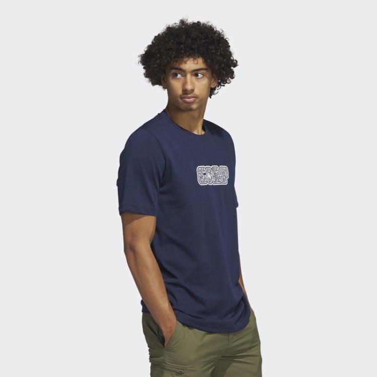 Camiseta De Golfe Azul Marinho Adidas