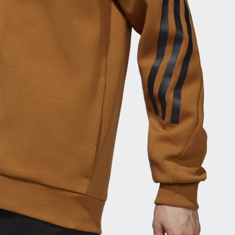 Moletom Com Capuz E Zíper Nas Três Listras Future Icons Bronze Adidas