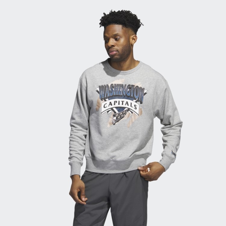 Capitals Moletom Vintage Da Tripulação Cinza Médio Adidas