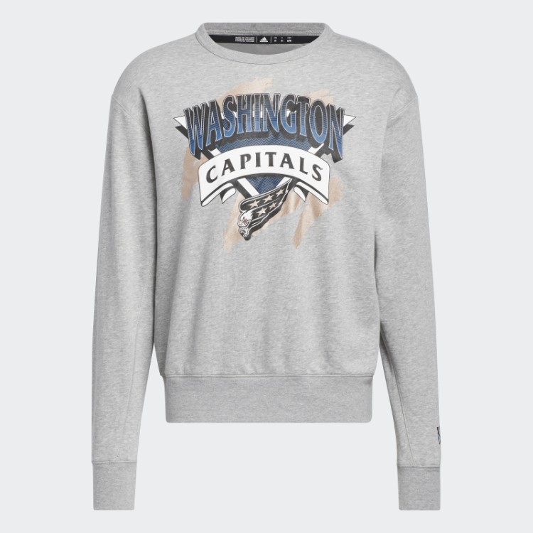 Capitals Moletom Vintage Da Tripulação Cinza Médio Adidas