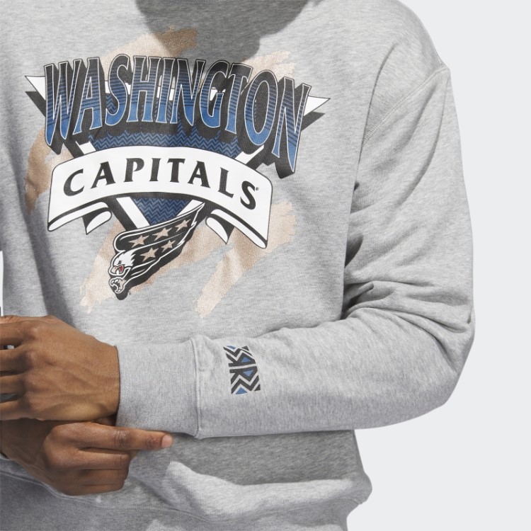 Capitals Moletom Vintage Da Tripulação Cinza Médio Adidas
