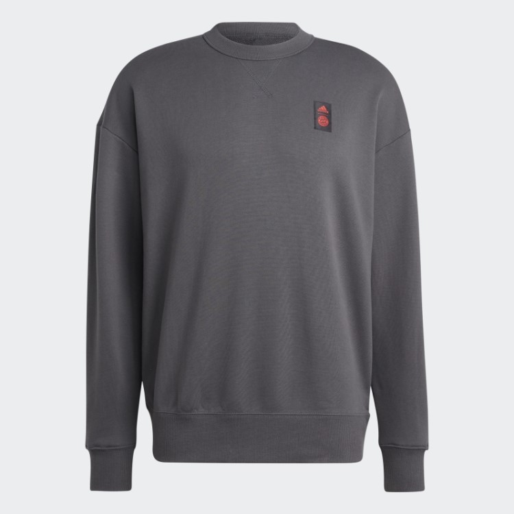 Moletom Cinza Adidas Fc Bayern Lifestyler Crew