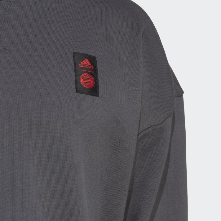 Moletom Cinza Adidas Fc Bayern Lifestyler Crew