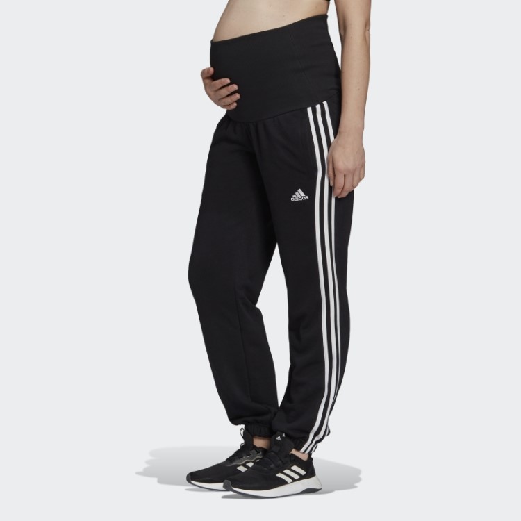 Calça Adidas Black Essentials De Algodão Com As Três Listras (maternidade)