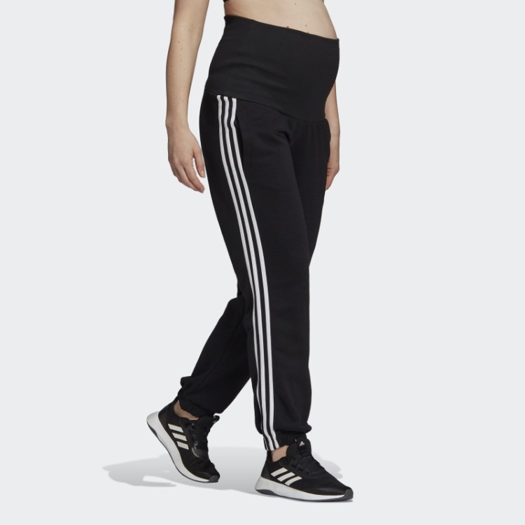 Calça Com As Três Listras De Algodão Essencial (maternidade) Preta Adidas