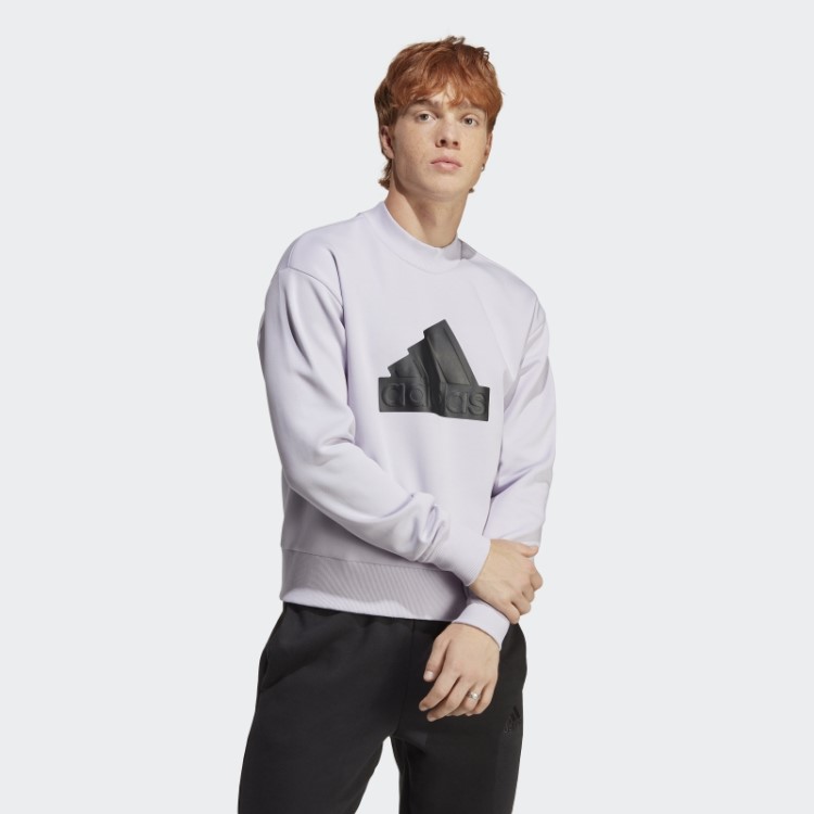 Adidas Future Icons Badge Of Sport Crew Sweatshirt Silver Dawn