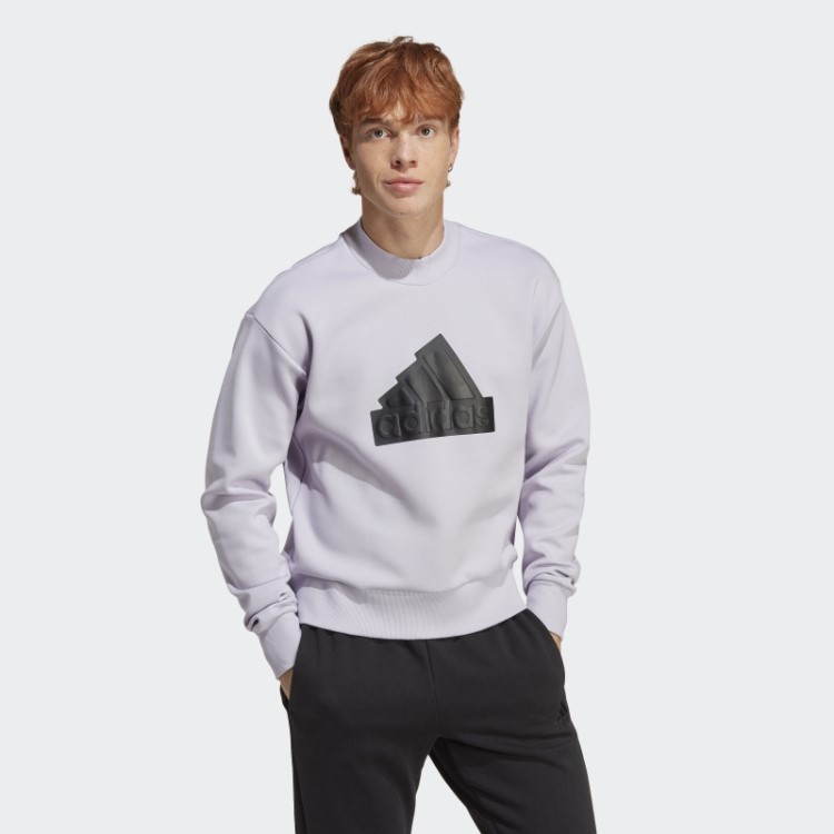 Adidas Future Icons Badge Of Sport Crew Sweatshirt Silver Dawn