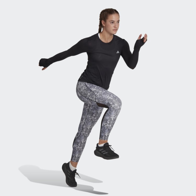 Top De Manga Longa Adidas Fast Running Preto