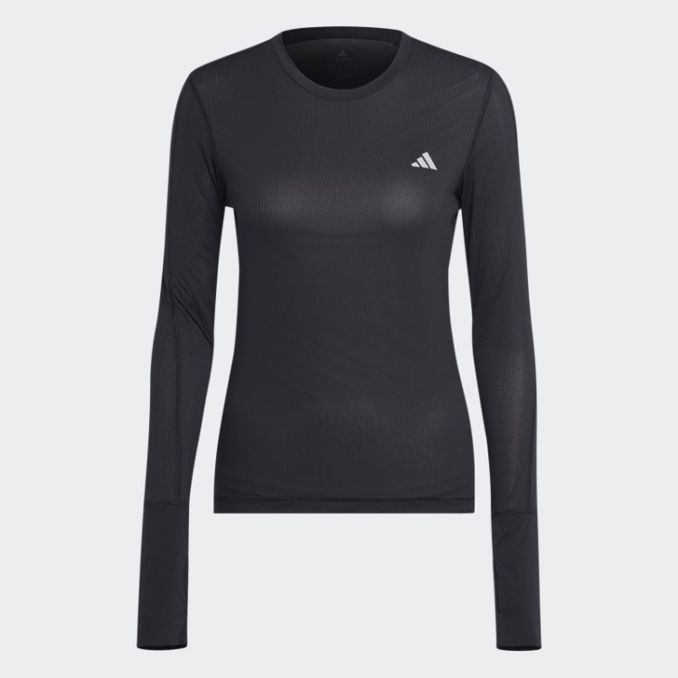 Top De Manga Longa Adidas Fast Running Preto