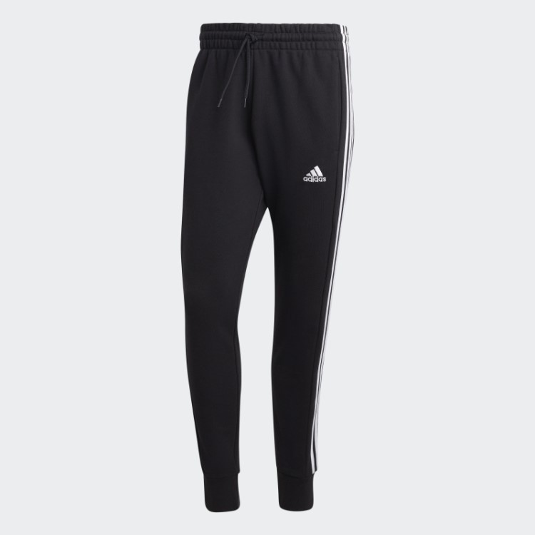 Calça Jogger Adidas Essentials French Terry Com Manguito Afunilado E As Três Listras
