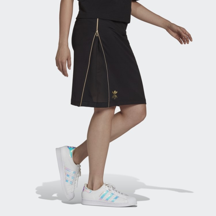 Saia Midi Preta Adidas