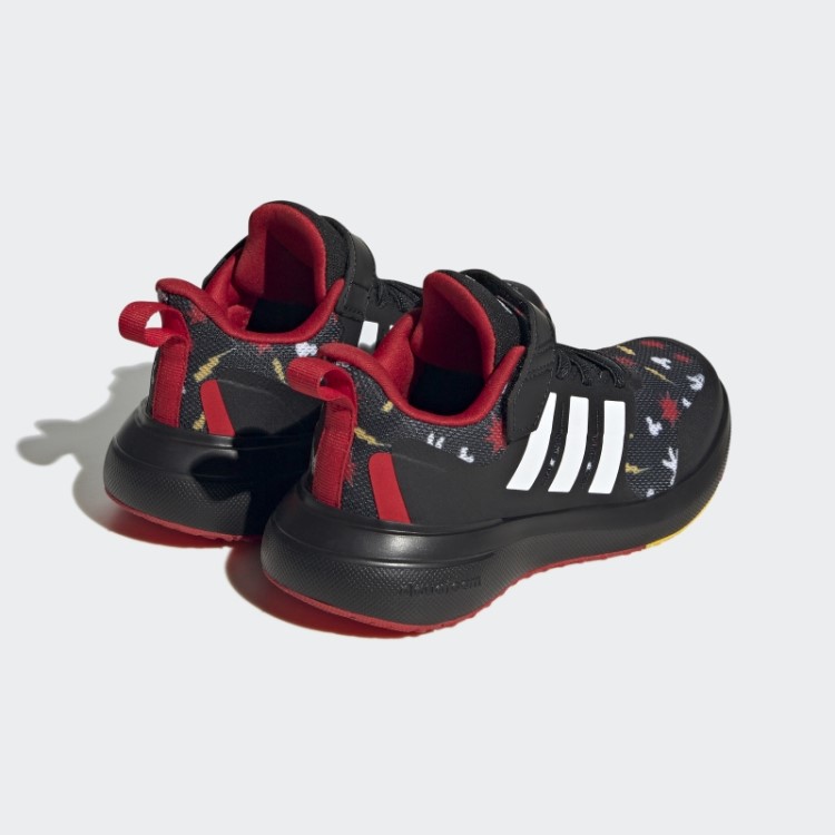 Sapatos Pretos Adidas X Disney Fortarun 2.0 Mickey Cloudfoam Elástico Com Tira Superior Em Renda