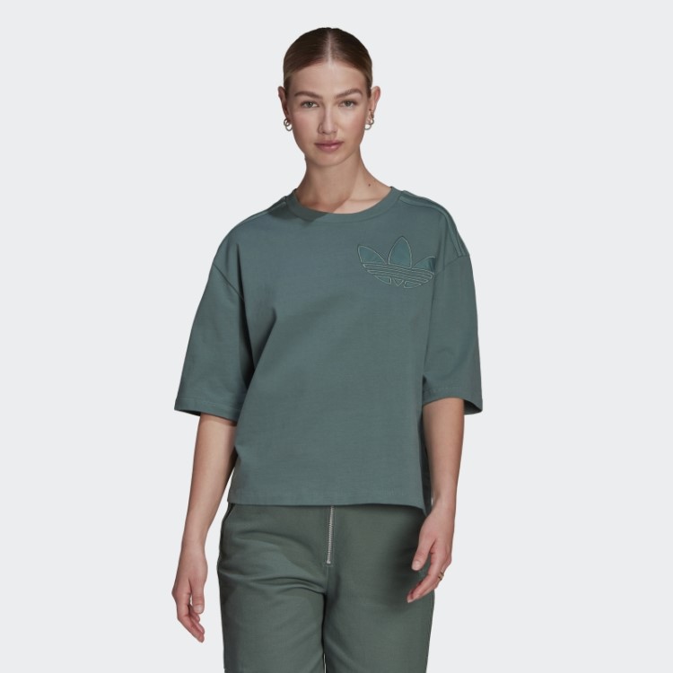 Camiseta Com Patch Trefoil Tech Esmeralda Adidas