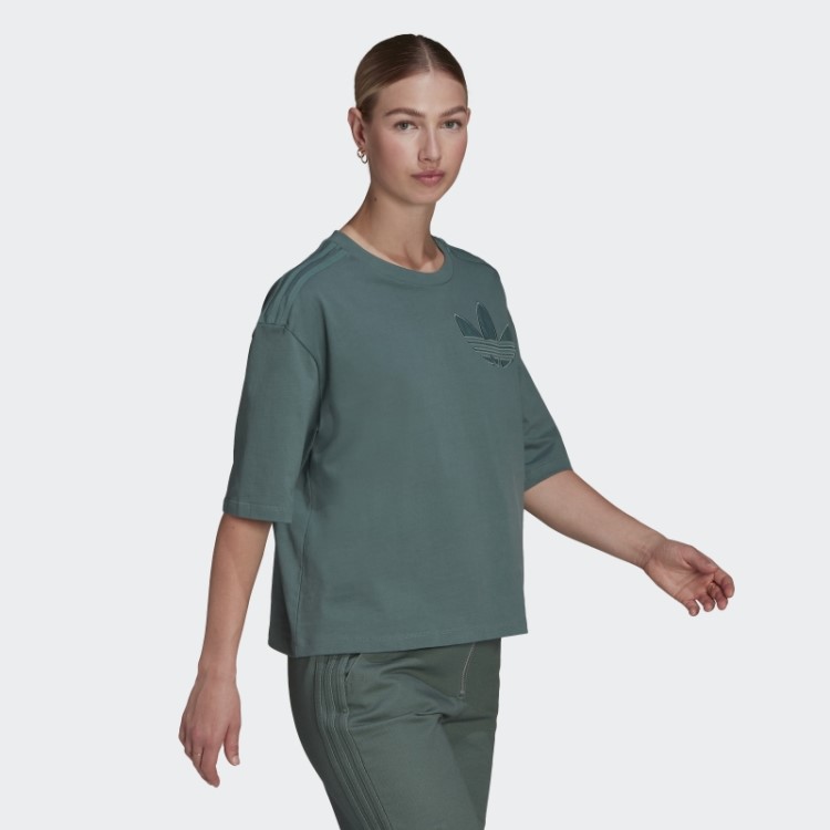 Camiseta Com Patch Trefoil Tech Esmeralda Adidas