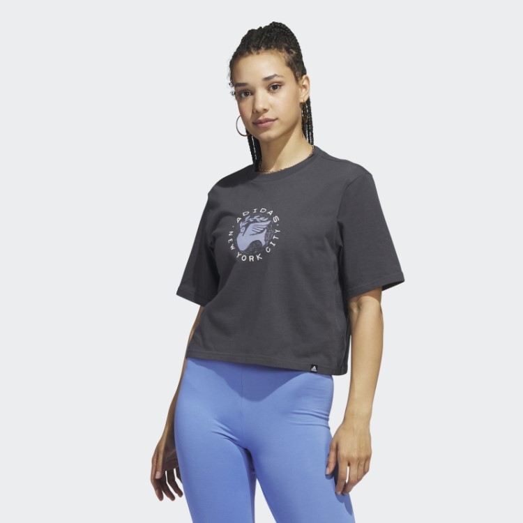 Carbon Hot Adidas New York T-shirt Pigeon Crop