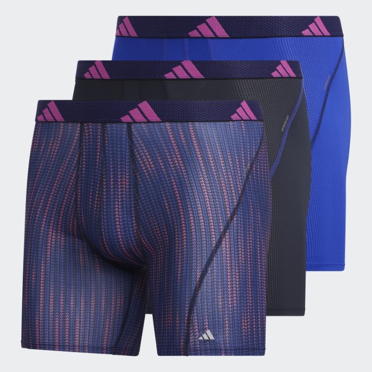 Cueca Boxer Gráfica De Malha De Desempenho Adidas 3 Pares Azul