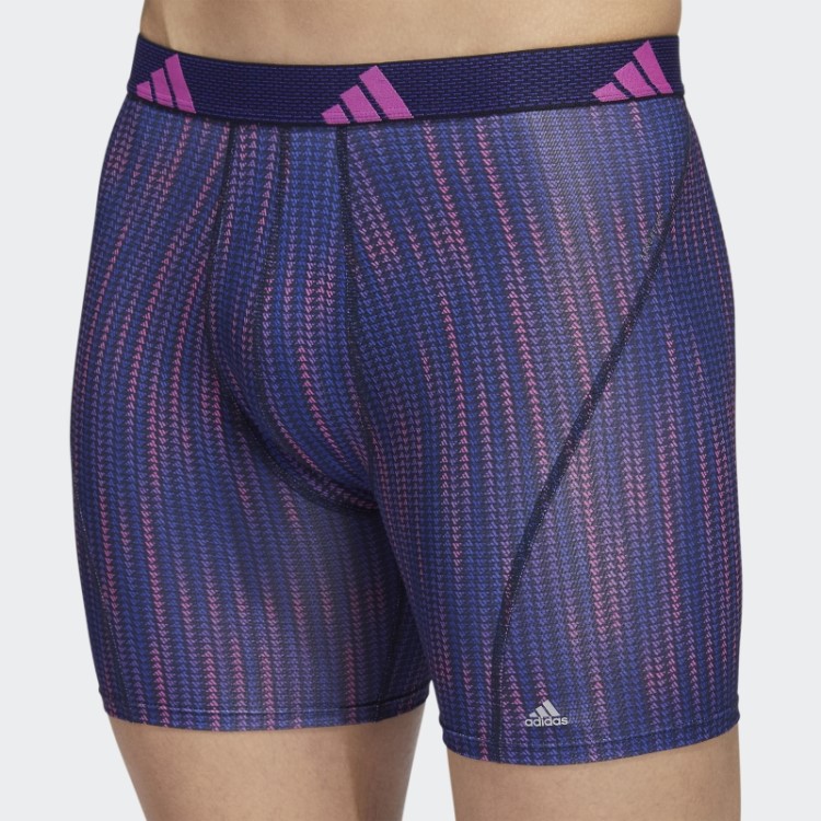 Cueca Boxer Gráfica De Malha De Desempenho Adidas 3 Pares Azul