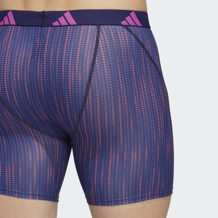 Cueca Boxer Gráfica De Malha De Desempenho Adidas 3 Pares Azul