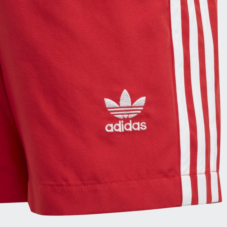 Calção De Banho Original Adicolor Com As Três Listras Adidas Escarlate