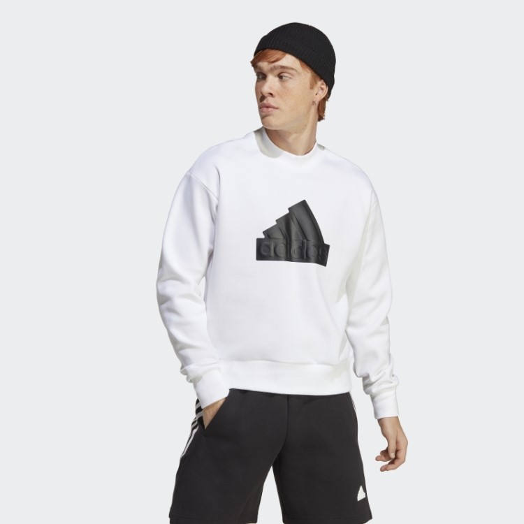 ícones Do Futuro Distintivo Da Equipe Esportiva Moletom Adidas Branco