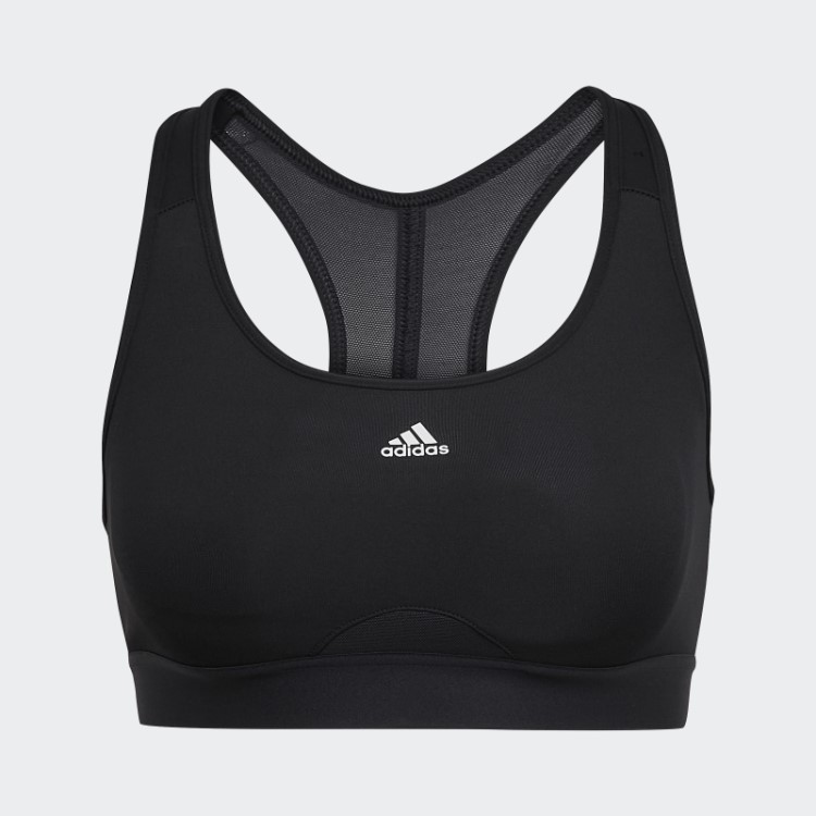 Elegante Sutiã De Treinamento De Suporte Médio Preto Adidas Powerreact